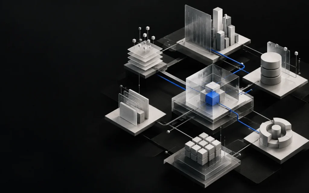 A connected digital system made of applications, data, infrastructure and intelligence